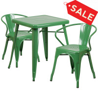 Flash Furniture CH-31330-2-70-GN-GG Metal Table Set in Green